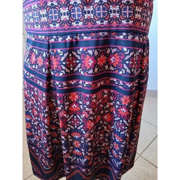 Chico's Floral Striped Print Short Sleeve Dress Knee Length Size 3 XL Stretch - Picture 8 of 15